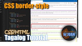 CSS Border-Style:  How to apply style to your borders (Tagalog Tutorial)