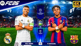 FC 26 | レアル・マドリード vs バルセロナ | UEFAチャンピオンズリーグ決勝 🔥 ロドリデビュー？ ヤマル、エムバペ | PC™4K60