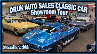 CLASSIC CAR SHOWROOM TOUR - Cars FOR SALE - Druk Auto Sales - Classic Car Lot Walk - December 5 2025