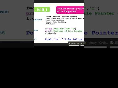 seek() & tell() operation | FILE HANDLING | Class XII | Computer Science