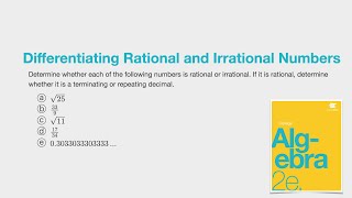 Differentiating Rational and Irrational Numbers | OpenStax College Algebra