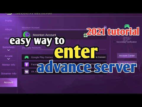 how to enter advance server in mobile legend | 2021 tutorial