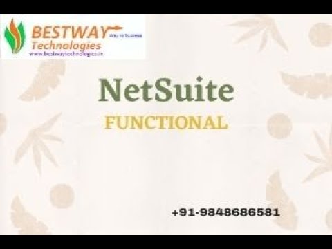 NetSuite Functional online training in Hyderabad, Bangalore, Pune, India