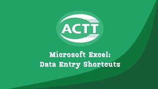 Microsoft Excel - Data Entry Shortcuts