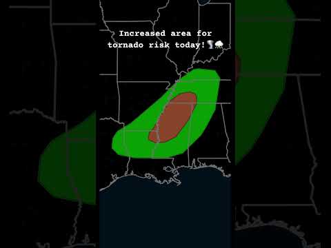 Increased area for tornados today!!🌪️⛈️#weather #tornado #spc #storm