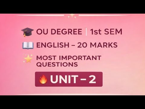 1 sem degree OU unit-20 mks imp