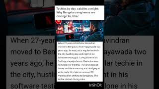 Techie by Day, Cab Driver by Night 😢 #corporate #ytshorts #itindustry #uber #ola #rapido #engineer