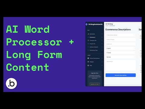 AI Word Processor + AI Blog Writer Long Form [Bubble io NoCode OpenAI GPT-3]