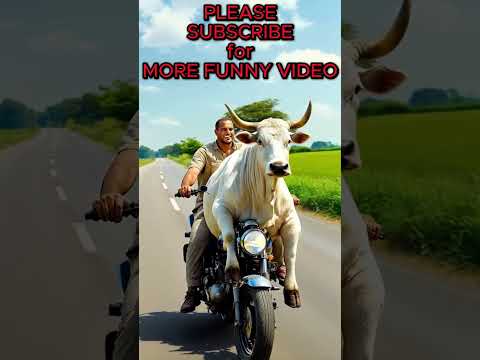 Funny ride with cow  #shorts #animals #motorcycle  #funny