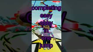 Completing Easy Obby In One Jump 😱 #shorts #roblox #robloxshorts #easyobby