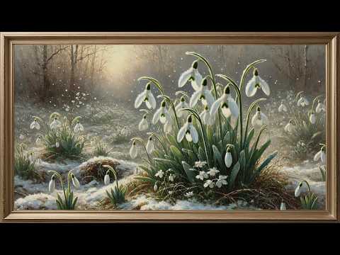 Samsung Frame TV Art | Early Spring Woodland Snowdrop Forest 4K Screensaver Nature Landscape for TV