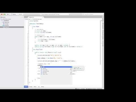 Getter and Setter in C# with Visual Studio