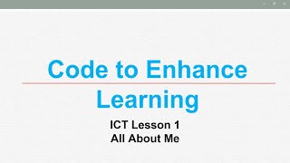 Lesson 1 - All About Me