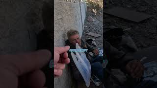 Helping a homeless man call his kids...