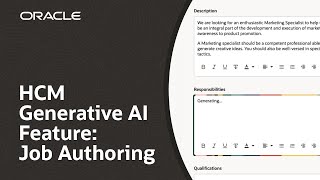 Oracle Fusion Cloud HCM Generative AI Feature: Job Authoring