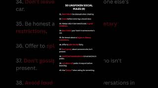 50 Unspoken Social Rules..🔥🔥 #darkpsychology #controlyourbrain #socialrules #share #ytshorts #shorts