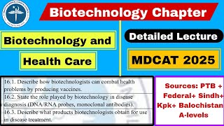 BIOTECHNOLOGY LECTURE For MDCAT 2025 |Made from All Provinces Books | Biotechnology and Healthcare |