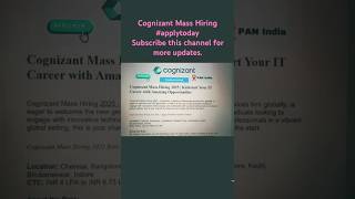 Cognizant Mass Hiring 2025🔥 | Freshers Apply Now! 💼 #job #jobsearch #freshers #shorts #trending