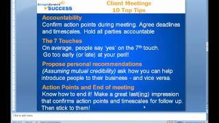 Top 10 Tips in Client Meetings