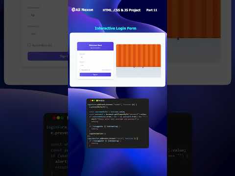Animated Login Page with Realistic Character  HTML, CSS & JavaScript Part_11