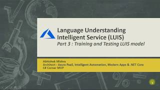LUIS   Training and Testing a Simple Model
