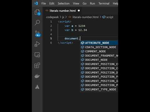 JavaScript Literals Number #shorts