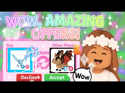 Adopt me 10 mins of trading asmr🌈✨ Ft. Peachy Floraa