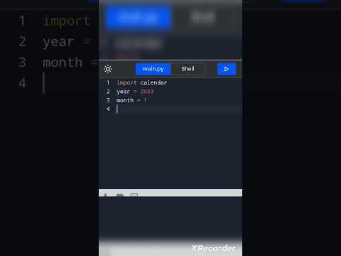 making calendar using python in mobile #coding #pythontricks #code #pythontutorial #pythonbeginner