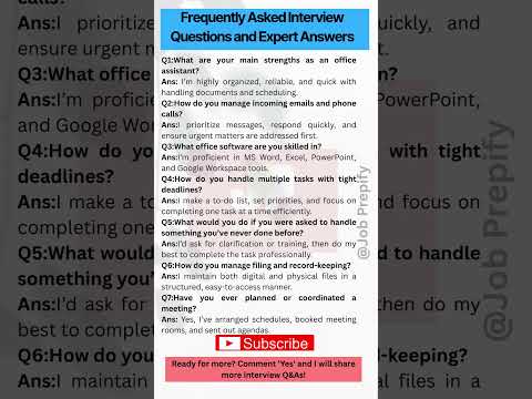 Office Assistant Interview Questions and Answers – Top 7 Most Asked #jobprepify  #interviewtips