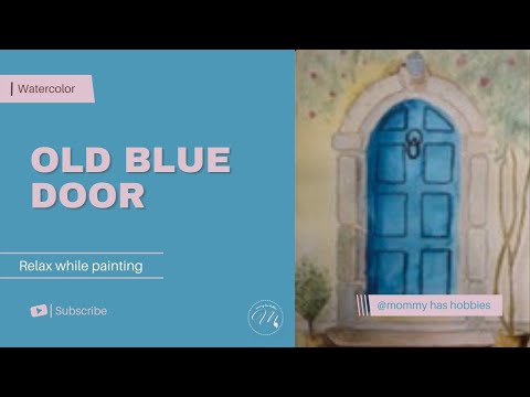 Timelapse of a watercolor painting: old door #shorts