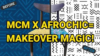 Afro-Modern Chair Glow-Up | MCM Furniture Flip w/ Wax Print Magic