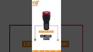 220V 20mA AC flush panel mount LED Indicator light Alarm with buzzer Red color