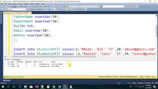 Create SQL Table , Insert values, Update Values & Delete Values by SQL query.