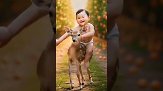 Baby dancing with dear #ai #aidance #baby #dear