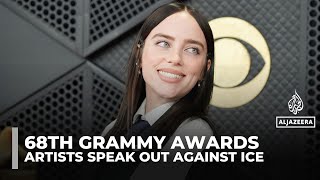 'ICE OUT': Music stars target Trump's immigration crackdown at the Grammy Awards