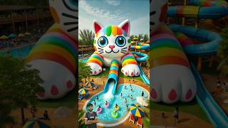 ❤️ Evolution of Cat : Big Water Slide 🥰 Maiw Milky ✅ #cat #cute #love #shorts