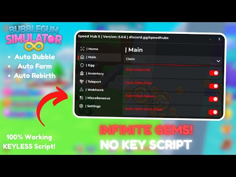 Bubble Gum Simulator Infinity Script No Key | Speed Hub X – Auto Everything & Pet Level(PC & Mobile)