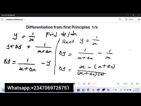 Differentiation from First Principles 1/x Explained Step by Step