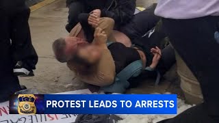 Girl put in chokehold during ICE protest involving students