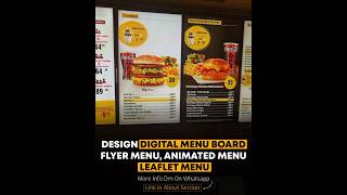 Just in 5 Hour! Restaurant Food Menu Design, #DigitalMenuBoard, #AnimatedMenu #menucard