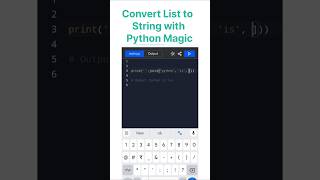Convert List to String with Python Magic! ✨🧠 One-Liner Power! #Shorts