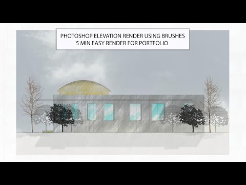 Photoshop Elevation Render Using Brushes I Architectural portfolio I Student portfolio I