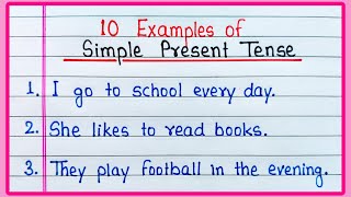 10 Examples of Simple Present Tense | 10 Sentences of Simple Present Tense | Present Simple Tense