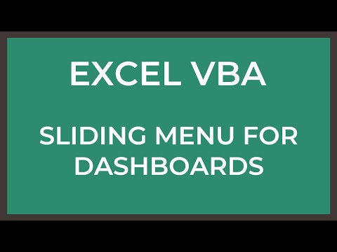 How To Create a Sliding Menu in Excel Dashboard With VBA | Excel VBA