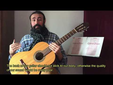 Classical Guitar Online Lesson-How to sit and hold the guitar-AshkanSaberi