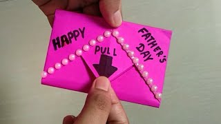 DIY Surprise Message Card For Father's Day| Pull tab origami envelope card #shorts #pullcard