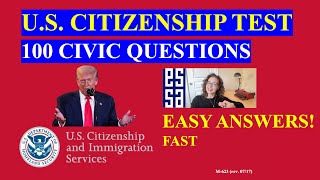 100 civics questions ONE EASY answers US naturalization test | 2008 Civics Test (Fast)