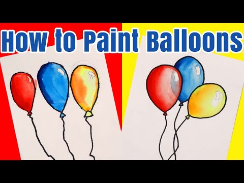 Watercolor Balloon Painting Tutorial for Kids   How to Paint Light and Dark
