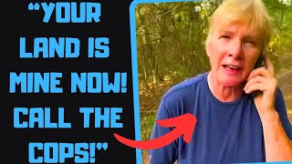 r/EntitledPeople - Smug Karens Trespass to CAMP ON MY LAND! Learns Expensive Lesson lol