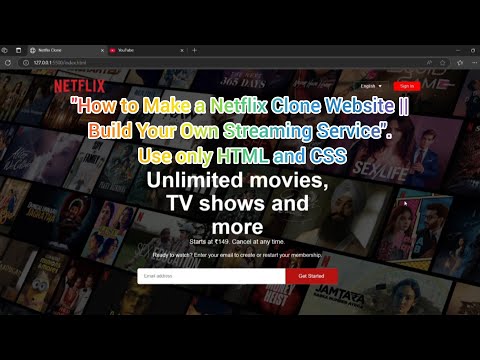 "How to Make a Netflix Clone Website || Build Your Own Streaming Service". Use only HTML and CSS